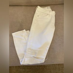 White low rise ripped jeans